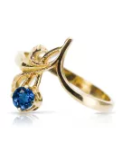 Пръстен Сапфир 14K жълто злато Винтидж крафт vrc095y